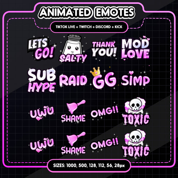 Animated Pink Text Emotes V1
