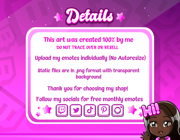 Animated black girl chibi GG emote