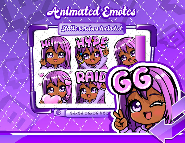 Animated Kawaii Glam Emotes