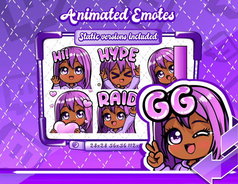 Animated Kawaii Glam Emotes