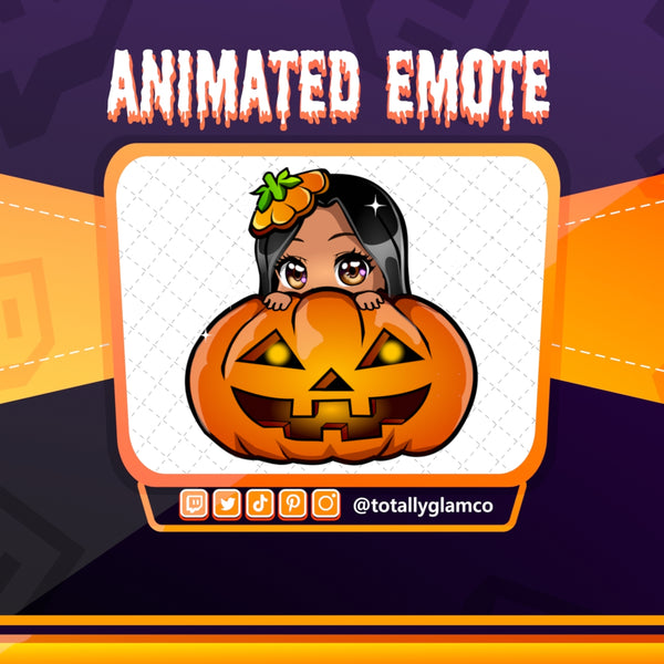 Animated Latina Pumpkin Lurk emote