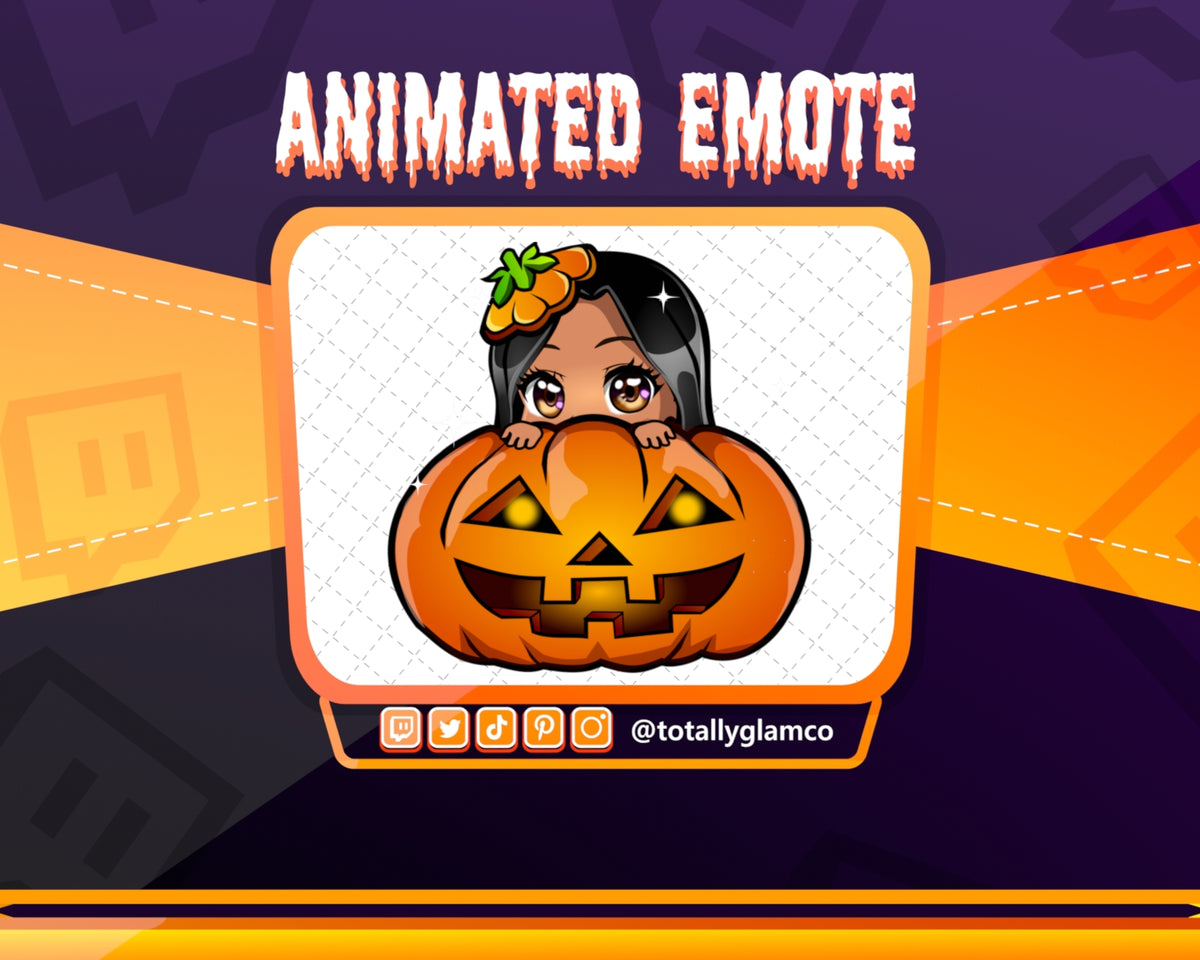 Animated Latina Pumpkin Lurk emote