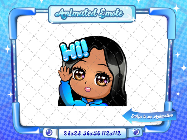 Animated latina girl chibi emotes V1