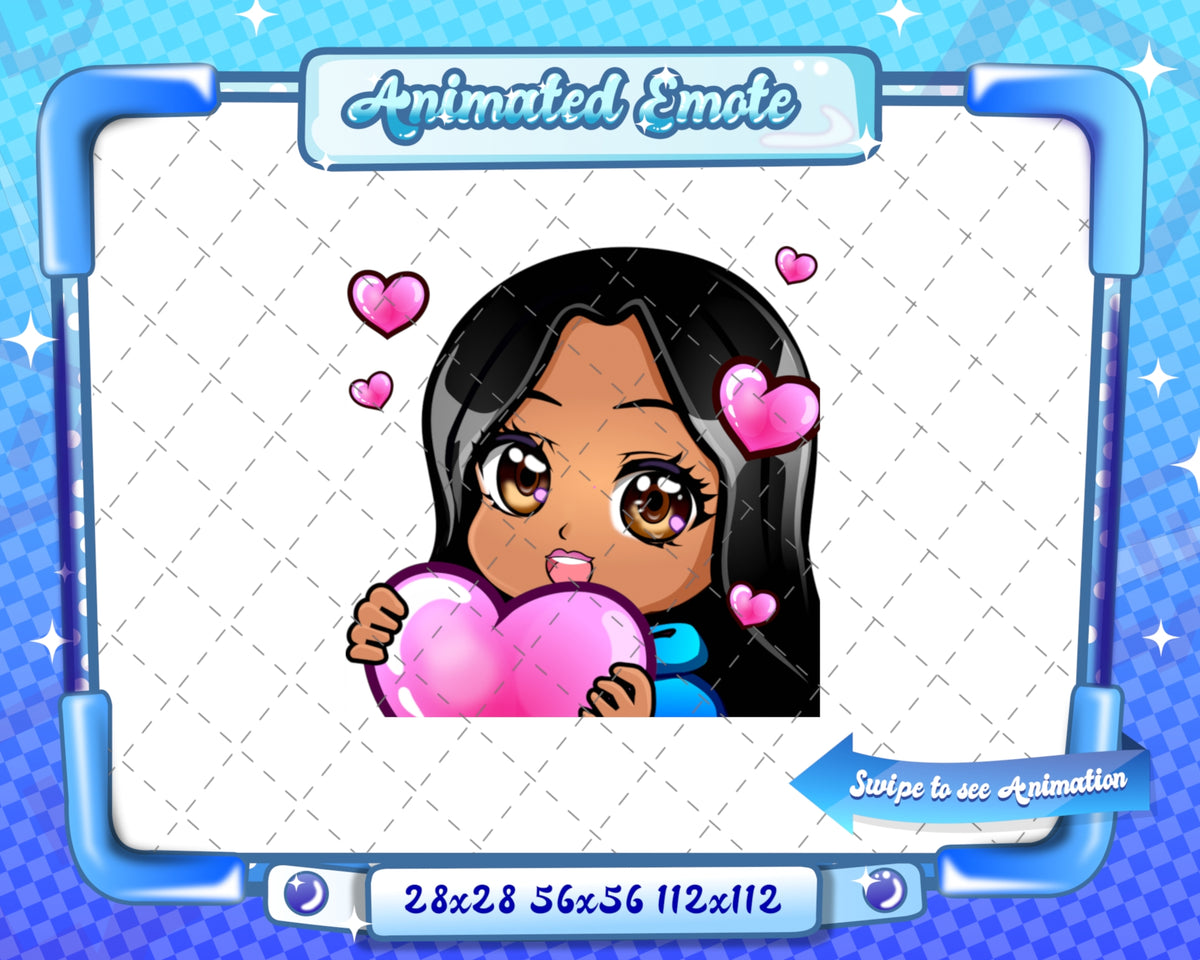 Animated Latina chibi Love emote