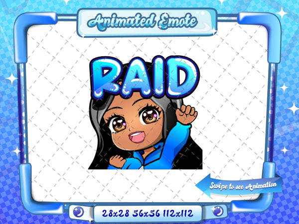 Animated Latina chibi Raid emote