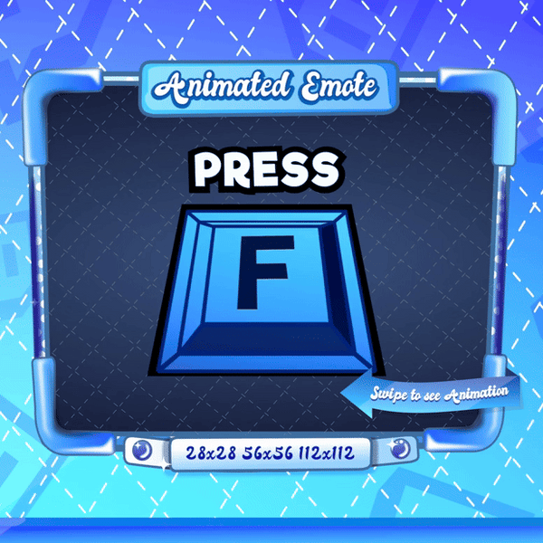 Animated Blue Press F Emote