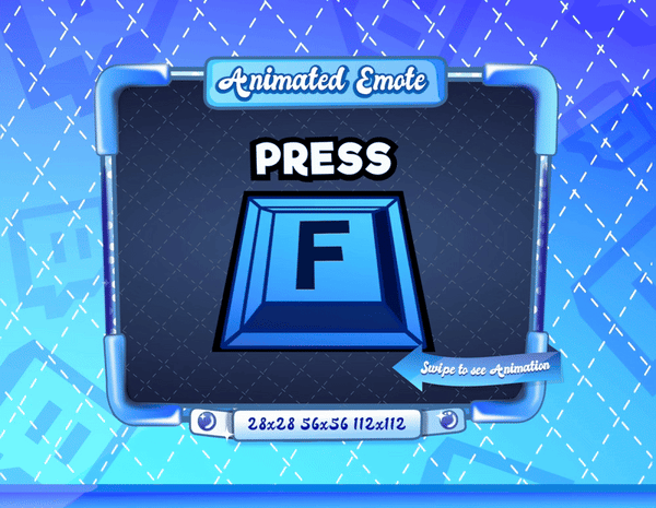 Animated Blue Press F Emote