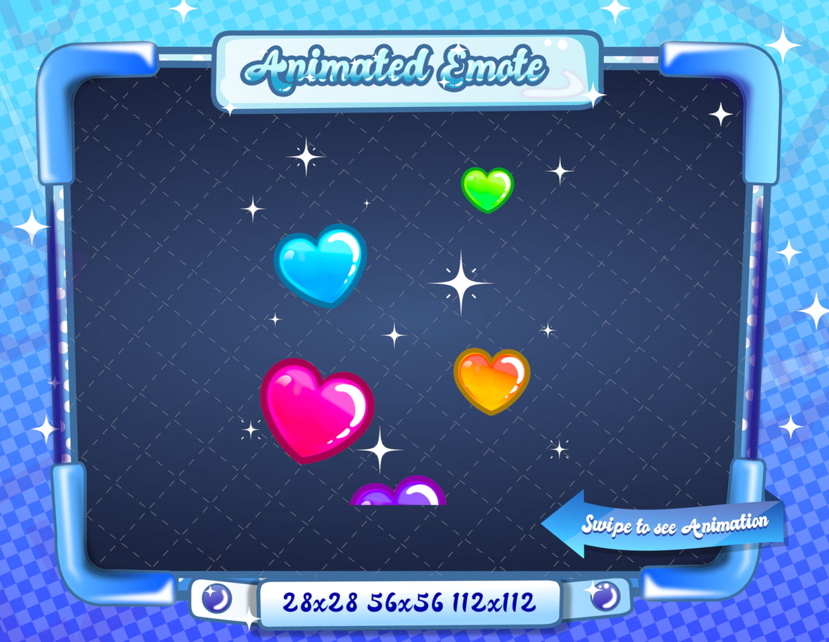 Animated Rainbow Hearts Emote