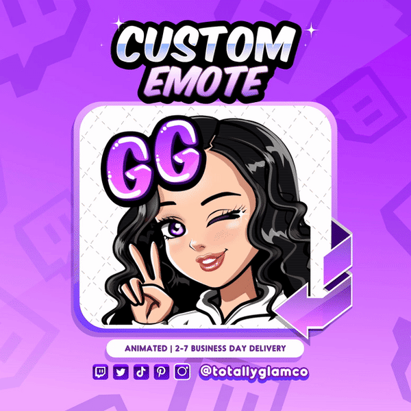Animated GG YCH Custom Cartoon Girl Emote