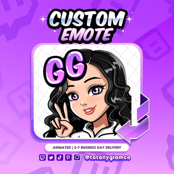 Animated GG YCH Custom Cartoon Girl Emote