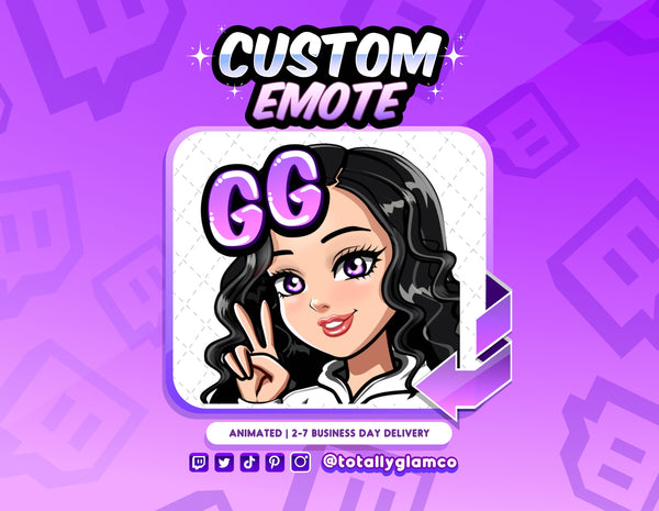 Animated GG YCH Custom Cartoon Girl Emote