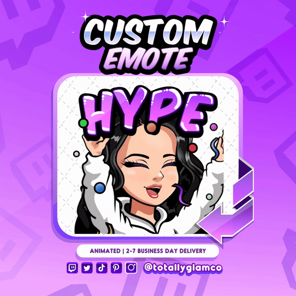 Animated Hype YCH Custom Cartoon Girl Emote