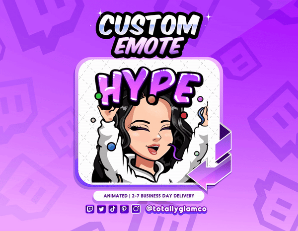 Animated Hype YCH Custom Cartoon Girl Emote