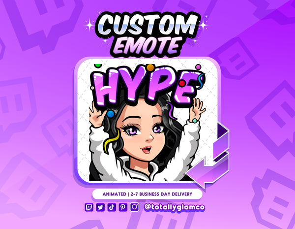 Animated Hype YCH Custom Cartoon Girl Emote