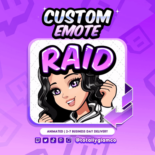 Animated Raid YCH Custom Cartoon Girl Emote