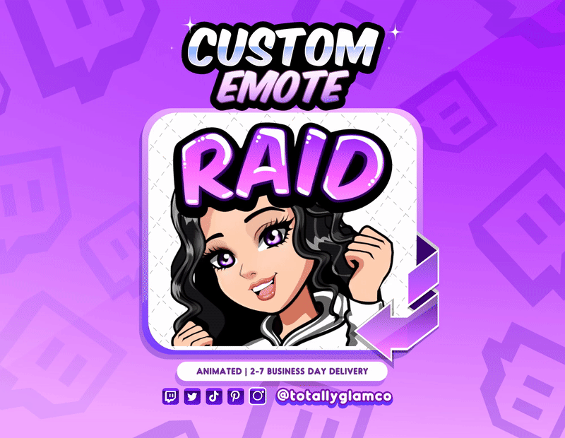 Animated Raid YCH Custom Cartoon Girl Emote