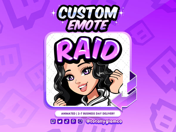 Animated Raid YCH Custom Cartoon Girl Emote
