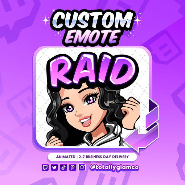 Animated Raid YCH Custom Cartoon Girl Emote