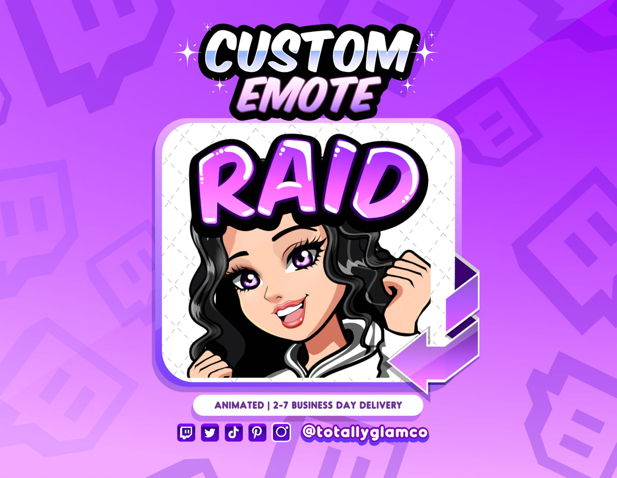 Animated Raid YCH Custom Cartoon Girl Emote