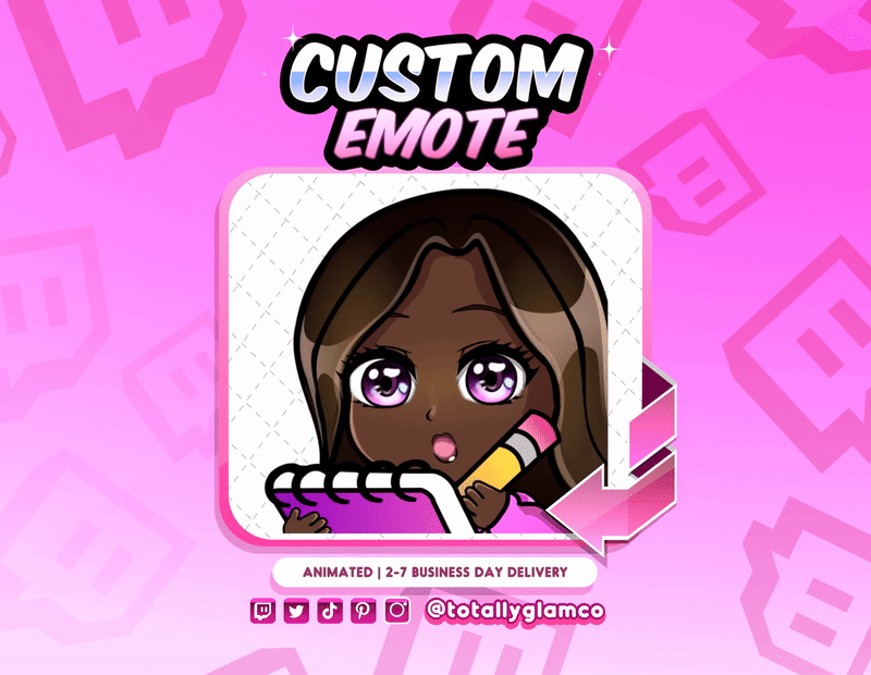 Animated Taking Notes YCH Custom Chibi Emote