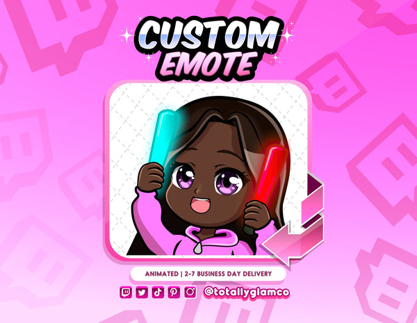 Animated Rave YCH Custom Chibi Emote