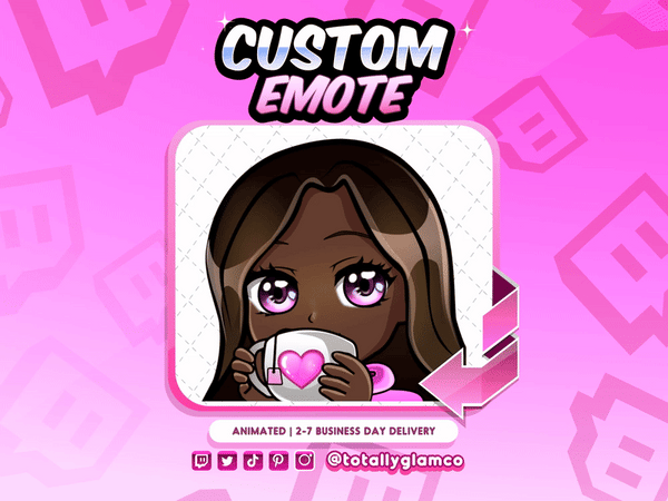 Animated Tea Sip YCH Custom Chibi Emote