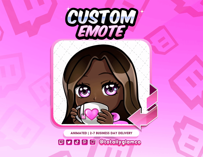 Animated Tea Sip YCH Custom Chibi Emote