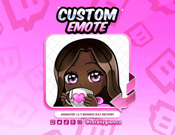 Animated Tea Sip YCH Custom Chibi Emote