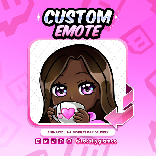 Animated Tea Sip YCH Custom Chibi Emote