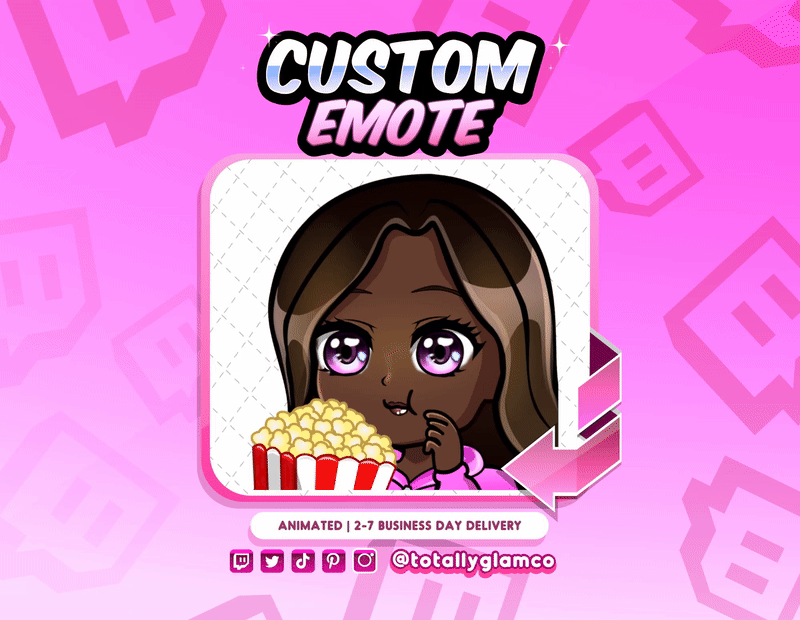 Animated Popcorn YCH Custom Chibi Emote
