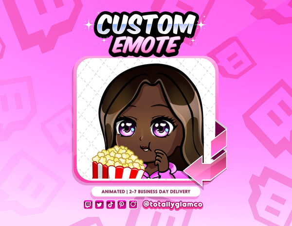 Animated Popcorn YCH Custom Chibi Emote
