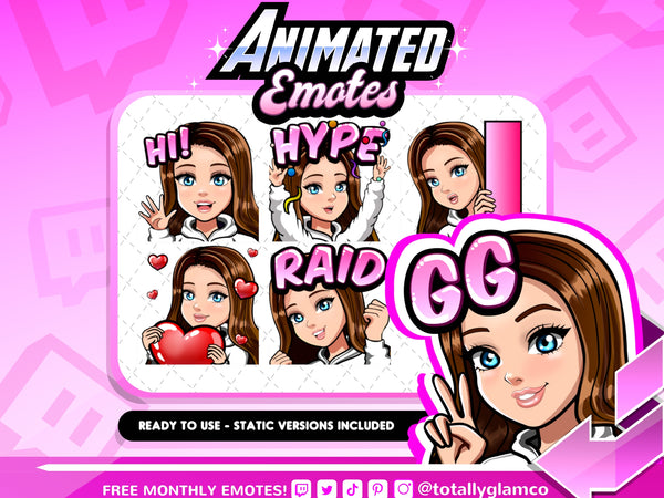 Animated Cartoon Glam emotes V3