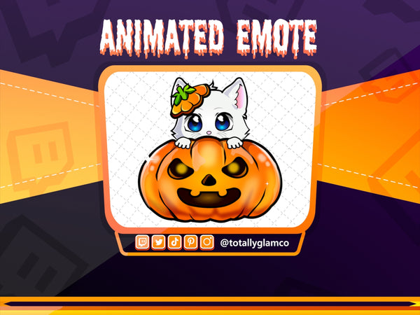 Animated Halloween cat Lurk emote V2
