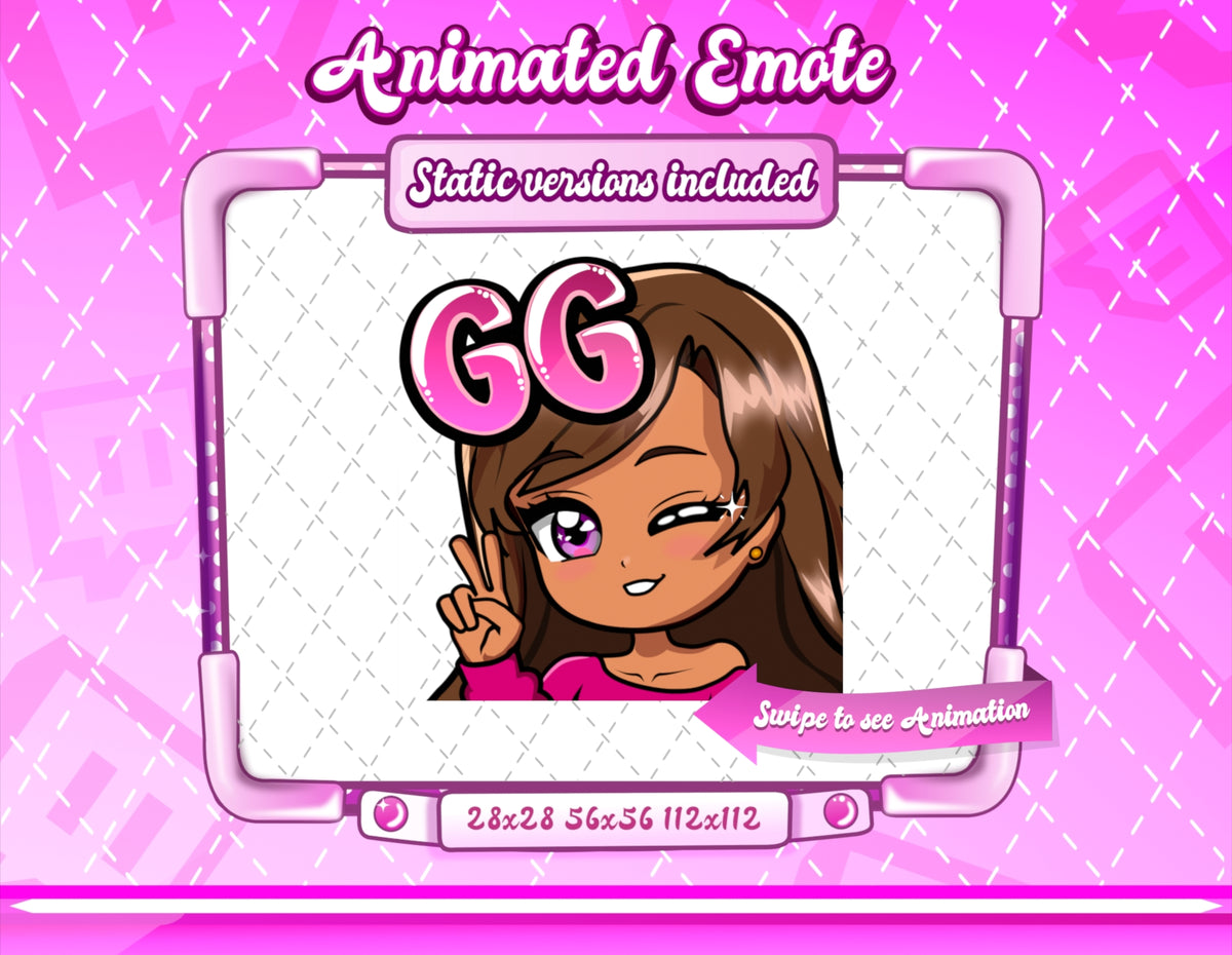 Animated Y2K Chibi Glam emotes V1