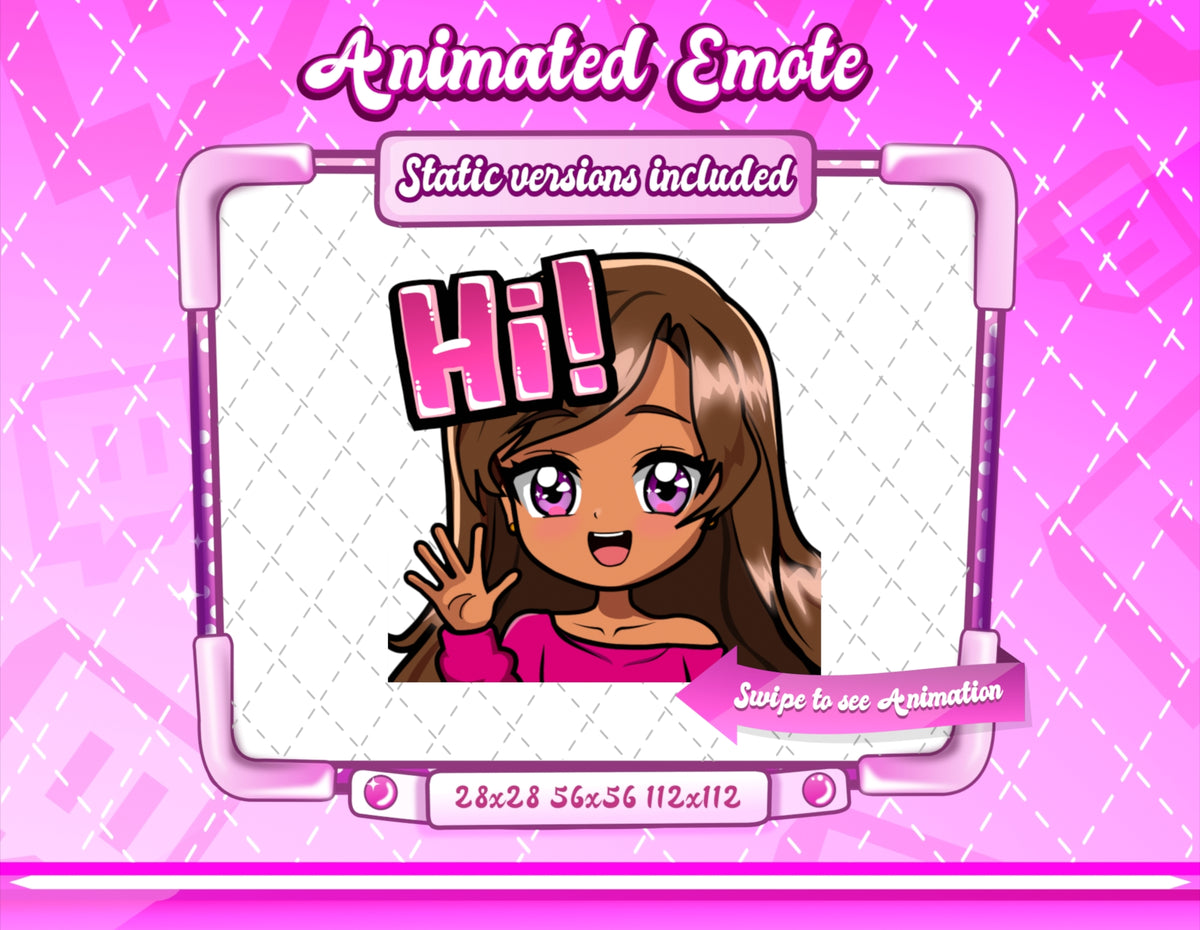 Animated Y2K Chibi Glam emotes V1