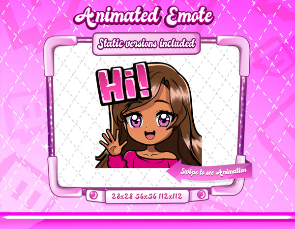 Animated Y2K Chibi Glam emotes V1