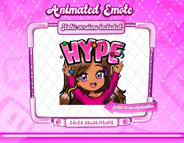Animated Y2K Chibi Glam emotes V1