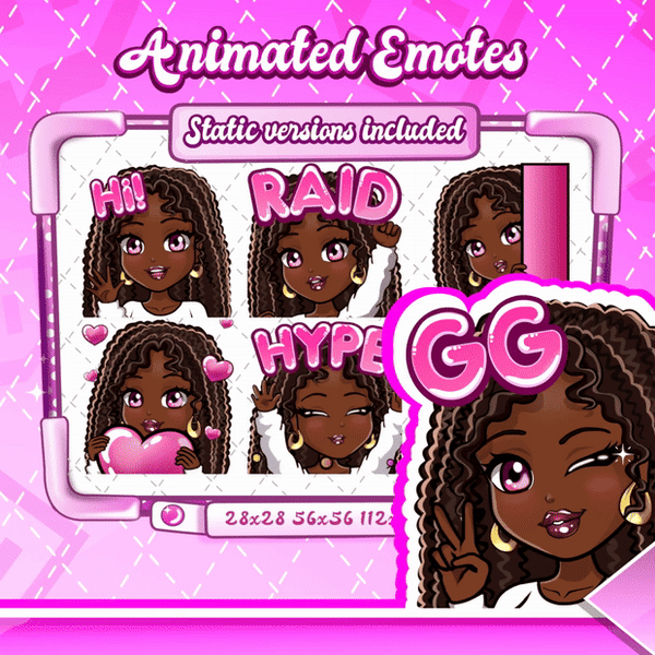 Animated Y2K Glam emotes V1