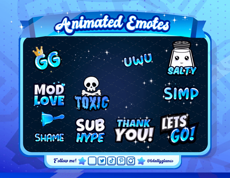 Animated Blue Text Emotes V1