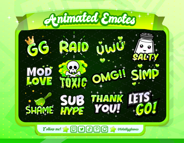 Animated Green Text Emotes V1