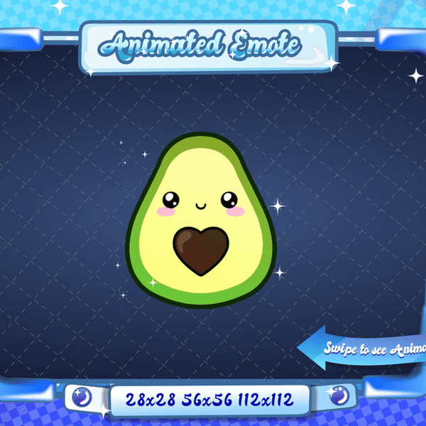 Animated Kawaii Avocado Love Emote