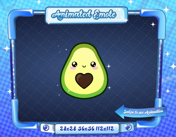 Animated Kawaii Avocado Love Emote