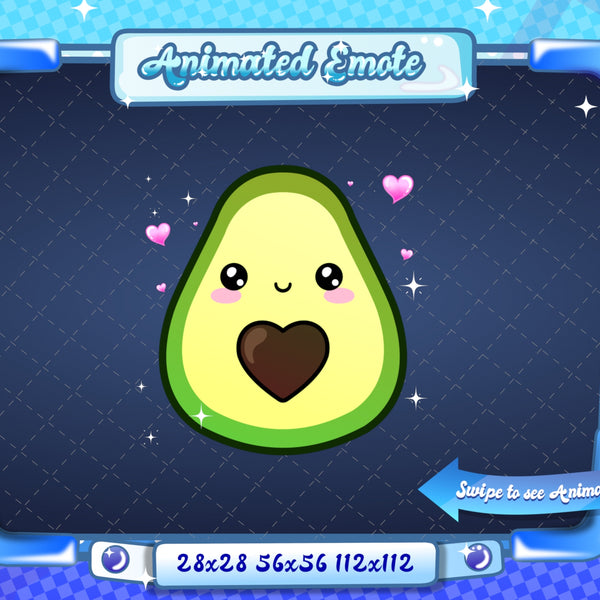 Animated Kawaii Avocado Love Emote