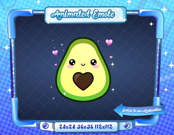 Animated Kawaii Avocado Love Emote