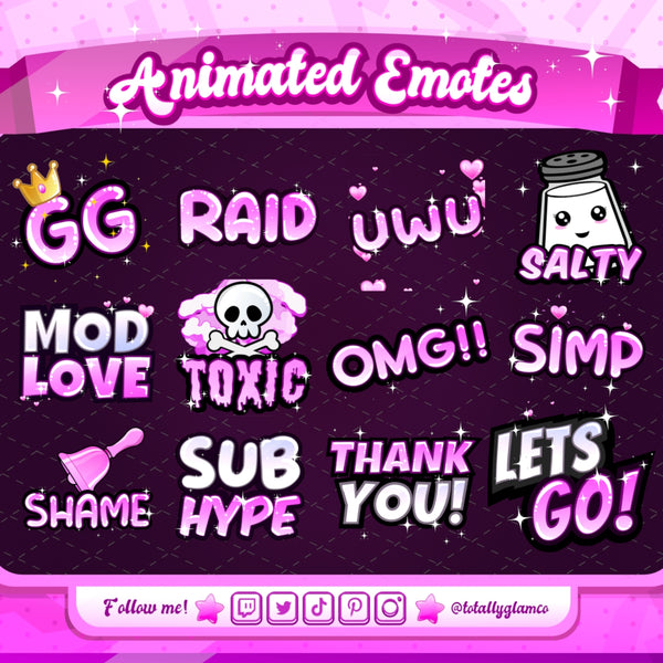 Animated Pink Text Emotes V1