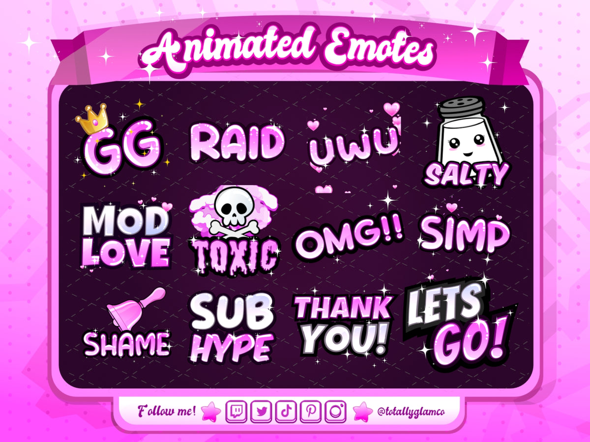 Animated Pink Text Emotes V1