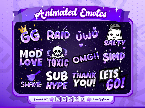 Animated Purple Text Emotes V1