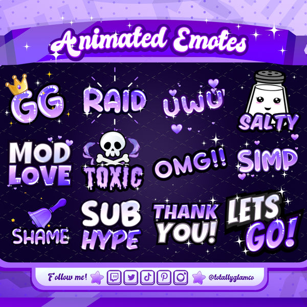 Animated Purple Text Emotes V1