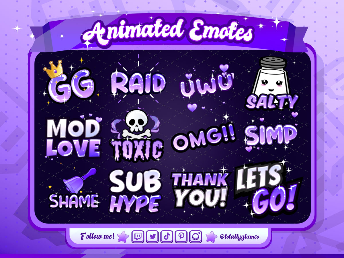 Animated Purple Text Emotes V1