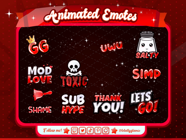 Animated Red Text Emotes V1